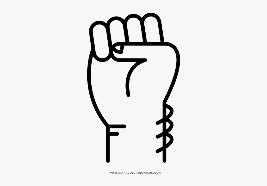 Fist Coloring Page - Handshake, HD Png Download, Free Download