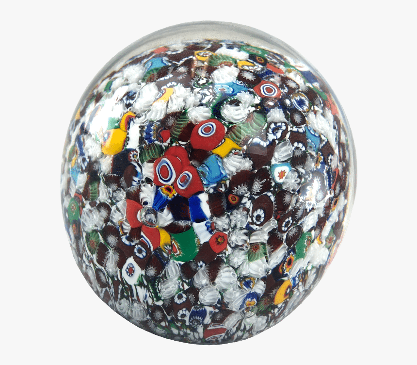 Vintage Gentile Art Glass Paperweight Millefiori - Sphere, HD Png Download, Free Download