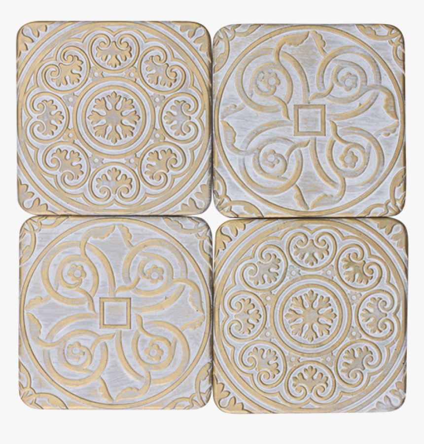 Gold Pattern Coasters - Circle, HD Png Download, Free Download