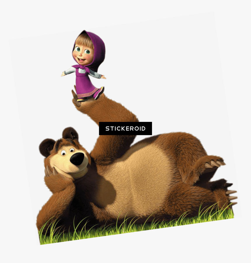 Masha Doing Balancing Act On Bear"s Paw - Masha And The Bear Cut Out, HD Png Download, Free Download