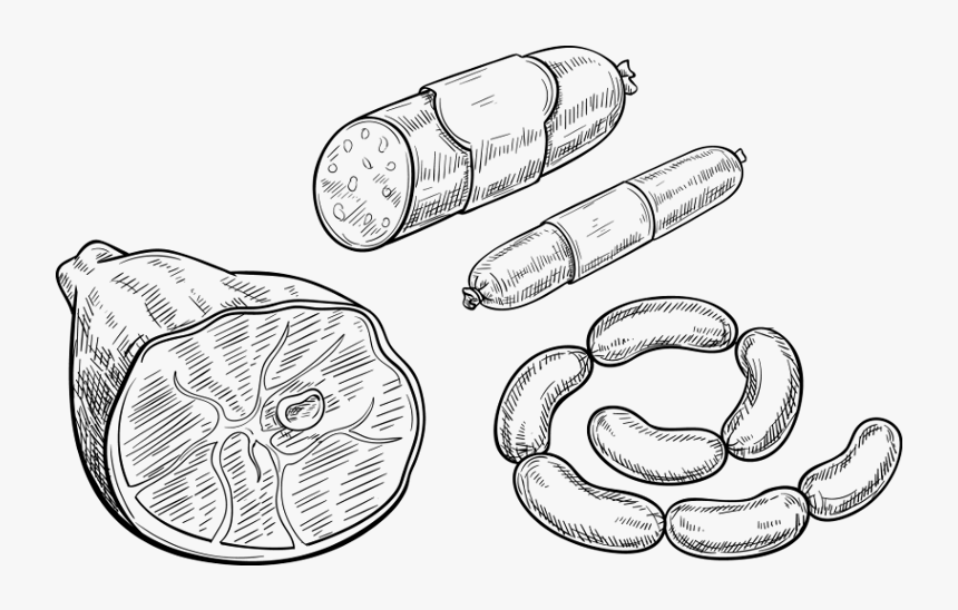 Cinta Senese Dop - Meat Products Sketch, HD Png Download, Free Download