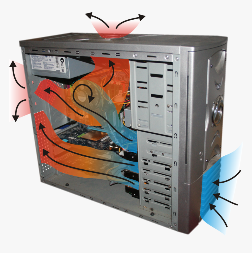 Enfriar Computadora De Escritorio - Pc Case Airflow, HD Png Download, Free Download