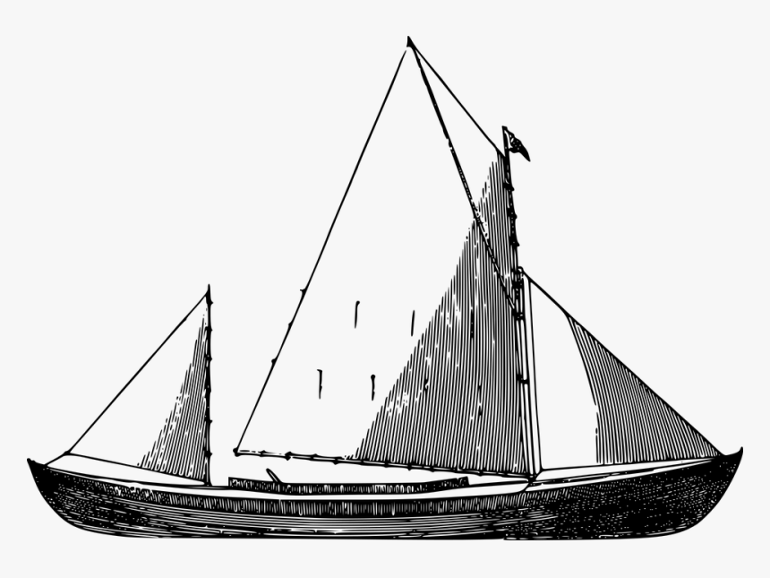 Boat, Sail, Sailing - Drawing Boat Transparent Png, Png Download, Free Download