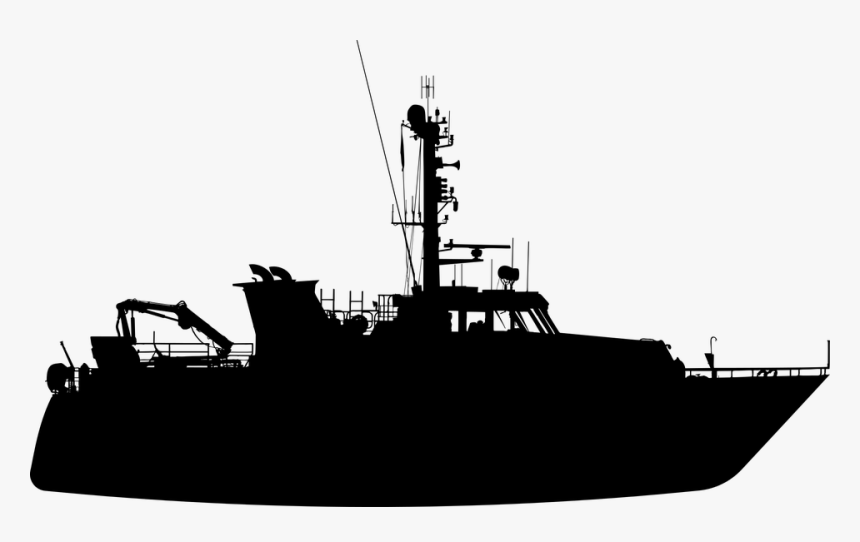 Guardacostas, Barco, Silueta, Buques, Barcos, Marítimo - Black Boat Png, Transparent Png, Free Download