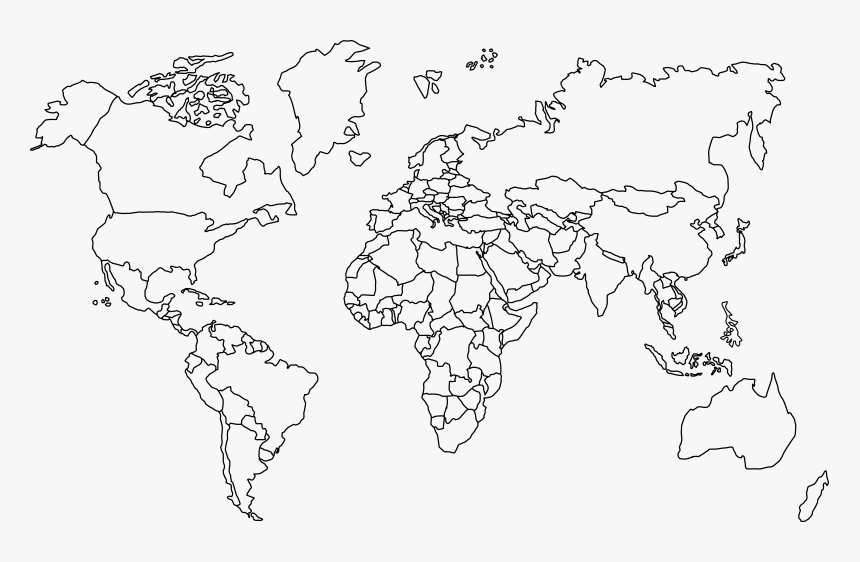 Blank Map With Countries, HD Png Download - kindpng
