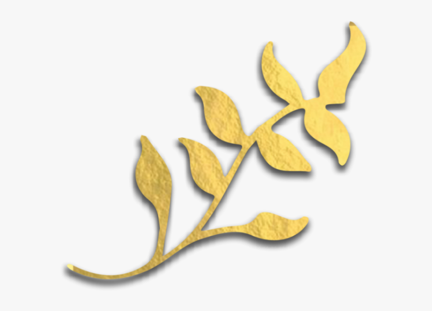 #plant #leaf #gold #goldleaf #metallic #flower #scrapbooking - Twig, HD Png Download, Free Download