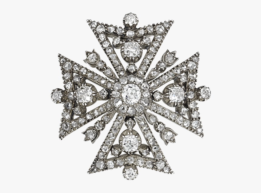 Diamond Maltese Cross Brooch - Emblem, HD Png Download, Free Download