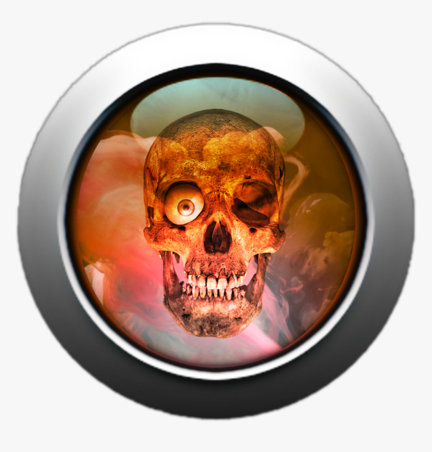 #skull #button #glass #round 3d - Skull, HD Png Download, Free Download