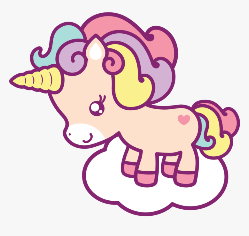 Unicorn Clipart Clouds - Unicorn On A Cloud, HD Png Download - kindpng