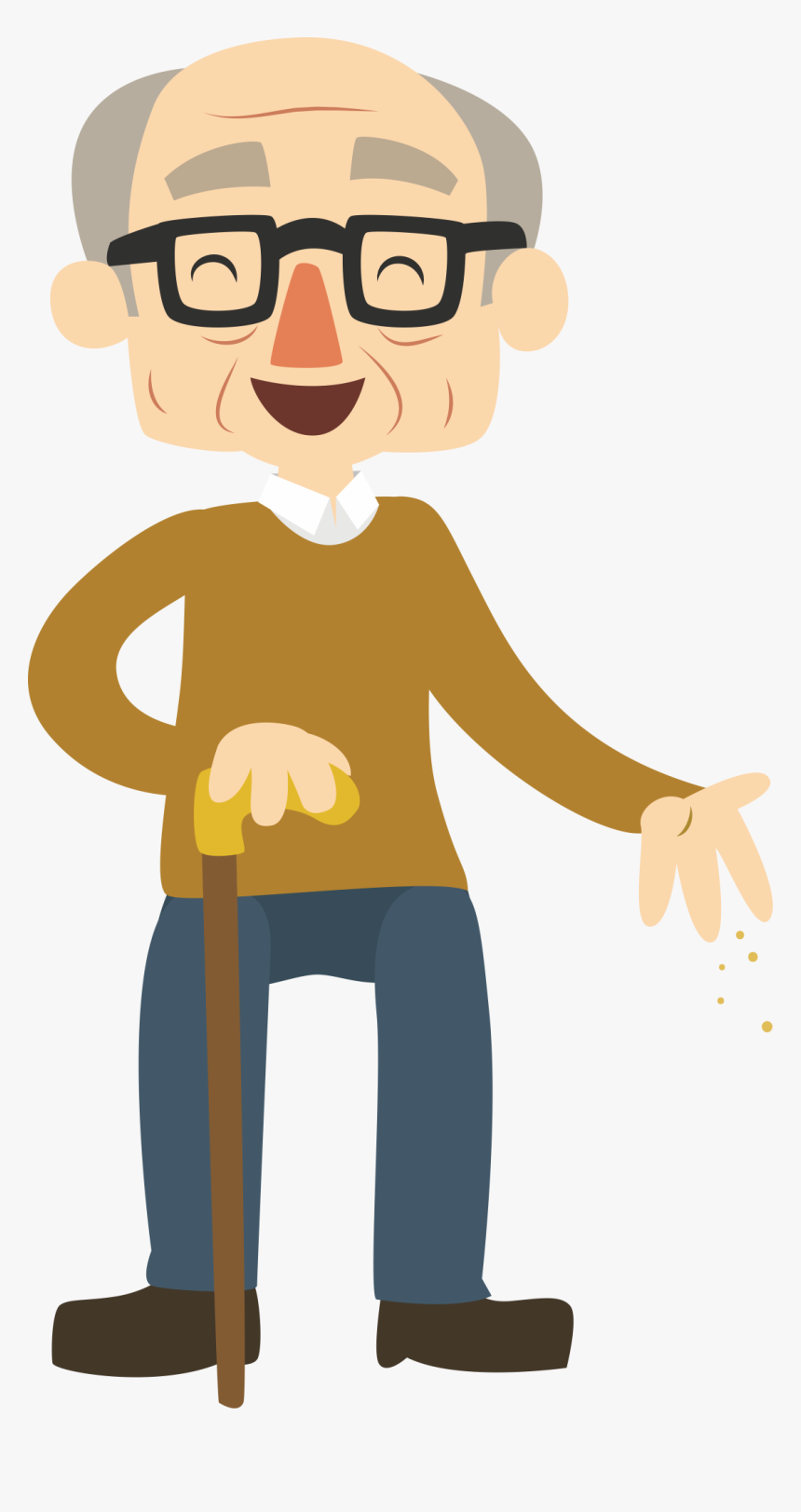 Clip Art Man Graphic Library Happy Old Man Cartoon, HD Png Download