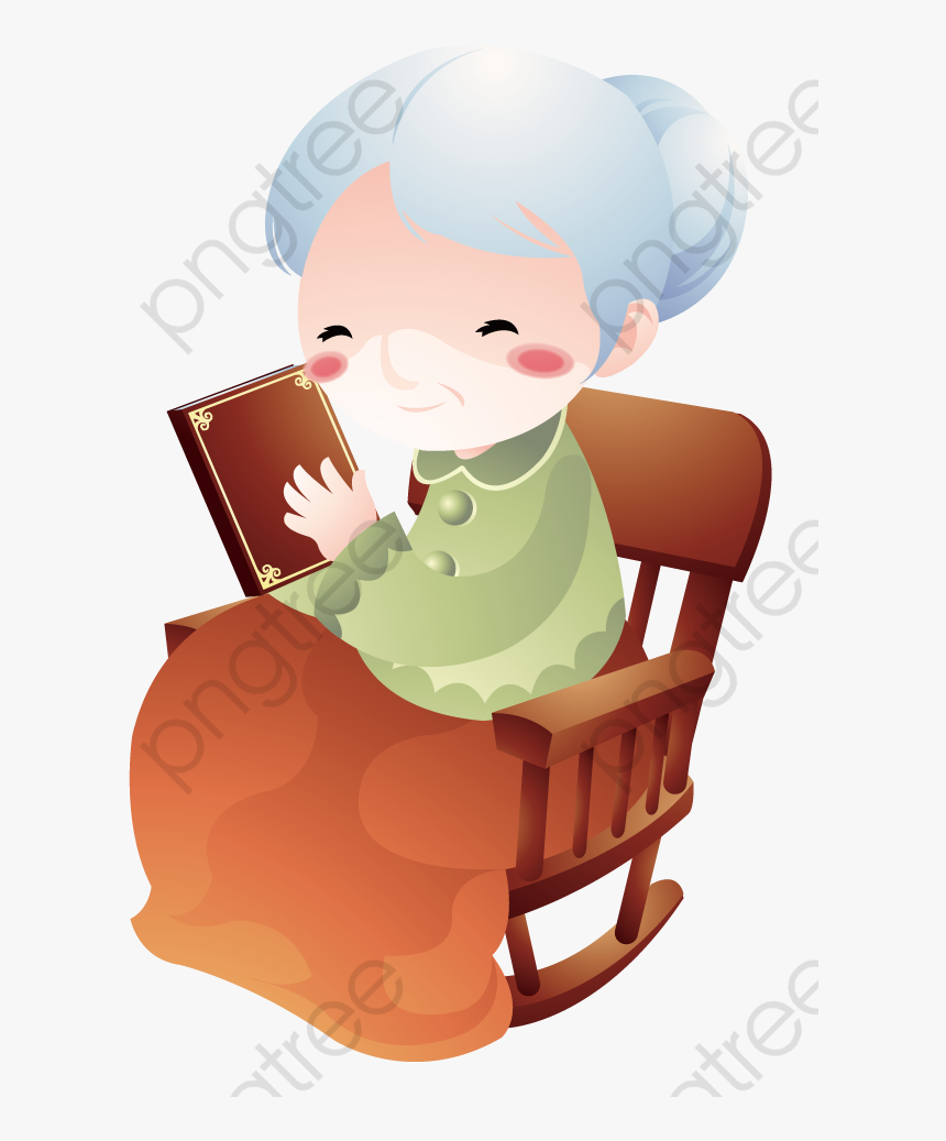 Reading Grandmother Old People - Desenho Vovó Sentada Png, Transparent ...