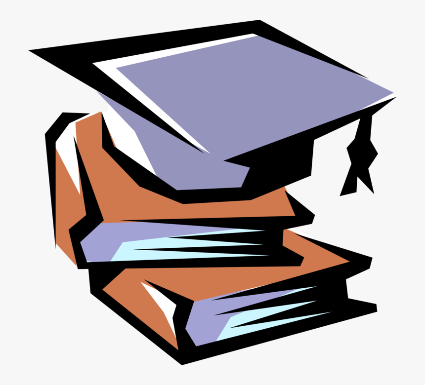 Vector Illustration Of Books With Commencement Graduation - Inferred Evaluative And Literal, HD Png Download, Free Download