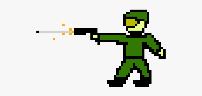 Pixel Art Guy With Gun, HD Png Download, Free Download