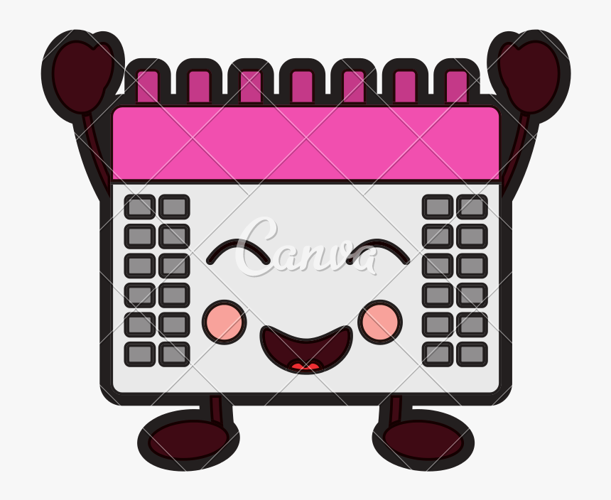 Kawaii Calendar Clipart Png - Cute Calendar Clipart, Transparent Png, Free Download