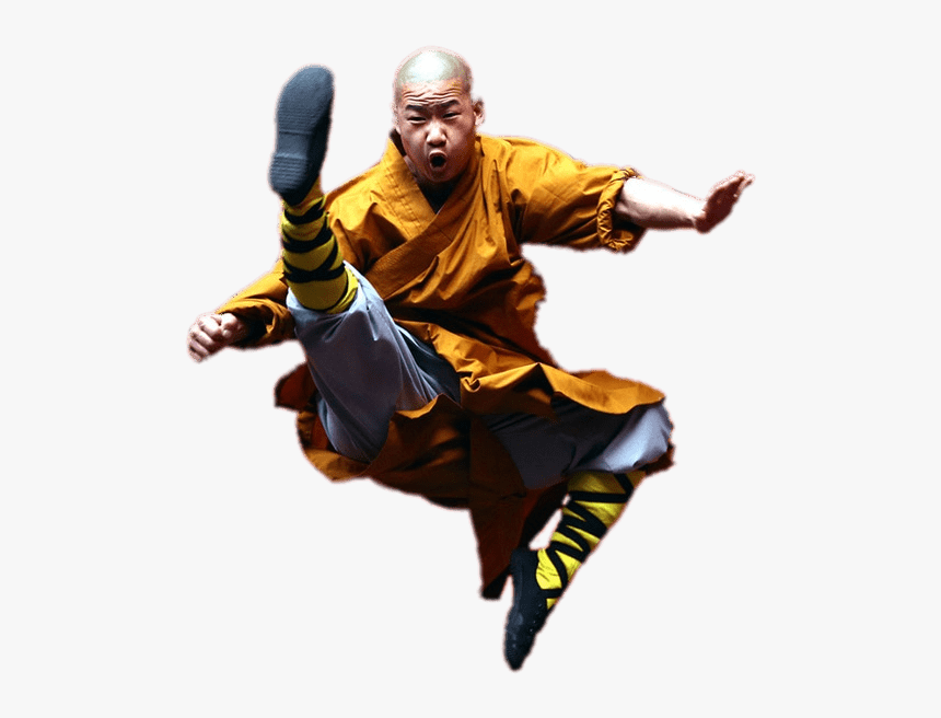 Shaolin Monk Kicking Leg Forward - Shaolin Png, Transparent Png, Free Download