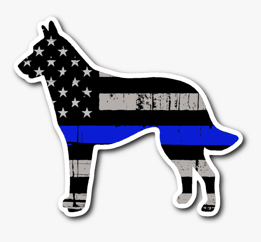 K 9 Belgian Malinois Thin Blue Line Flag Sticker Thin Blue Line K9 Svg Hd Png Download Kindpng