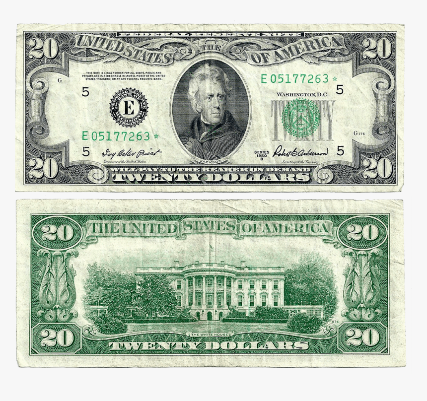 1950 B 20 Federal Reserve Star Note Richmond District 20 Dollar Bill Png Transparent Png Kindpng