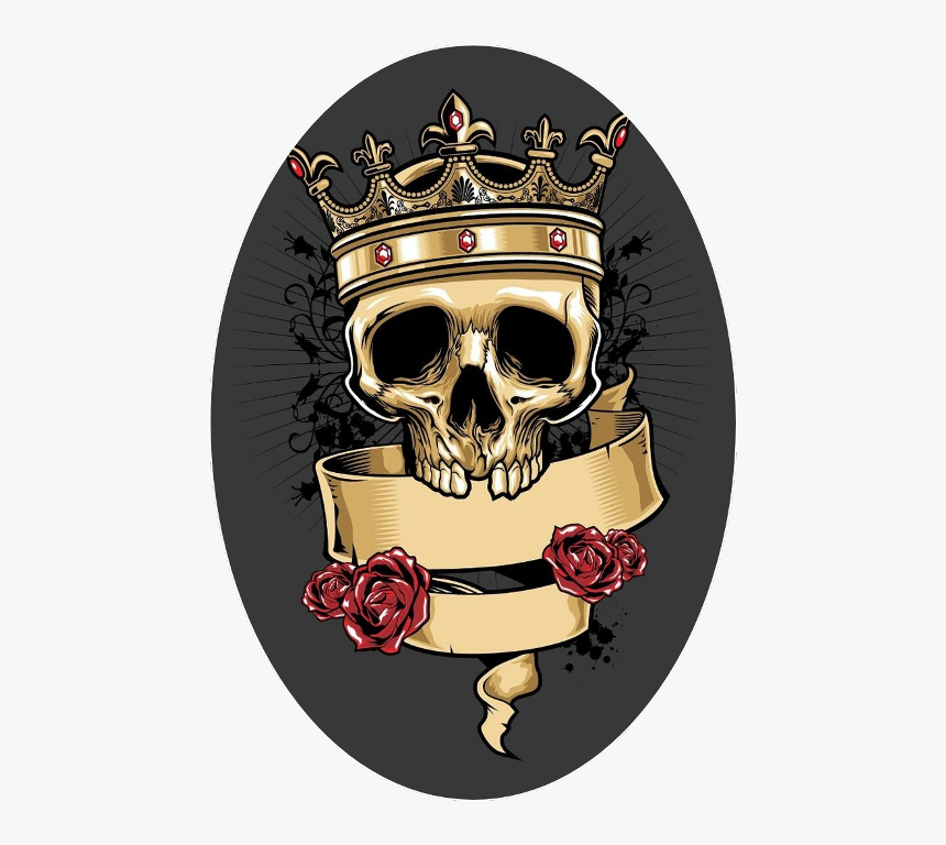 Calavera Craneo Rosas Rey Corona@cinmicaela Freetoedit - Vector Calavera Con Una Corona, HD Png Download, Free Download