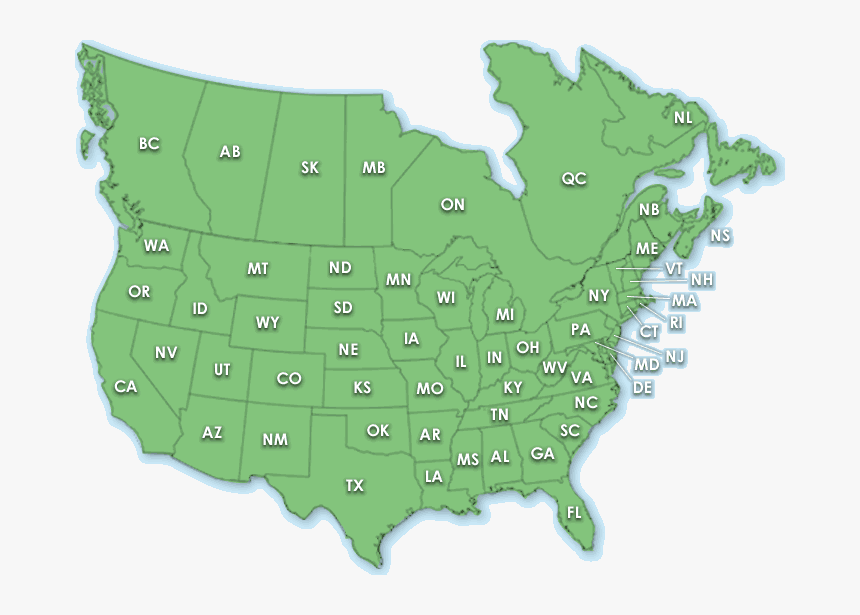 Great Map Of All Areas Of North America Including Central - Southfield Michigan On Map, HD Png Download, Free Download