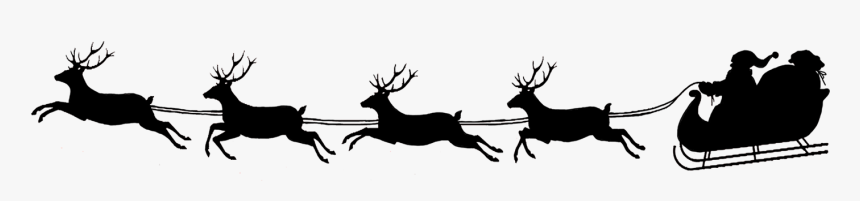 Christmas Silhouette Santa Reindeer - May You Never Be Too Old To Search The Skies On Christmas, HD Png Download, Free Download