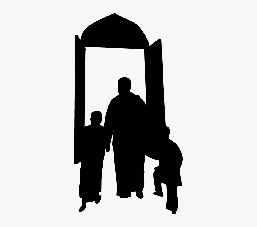 Father, Son, Pray, Praying, Masjed, Prayers, Time - Muslim Pray Silhouette, HD Png Download, Free Download