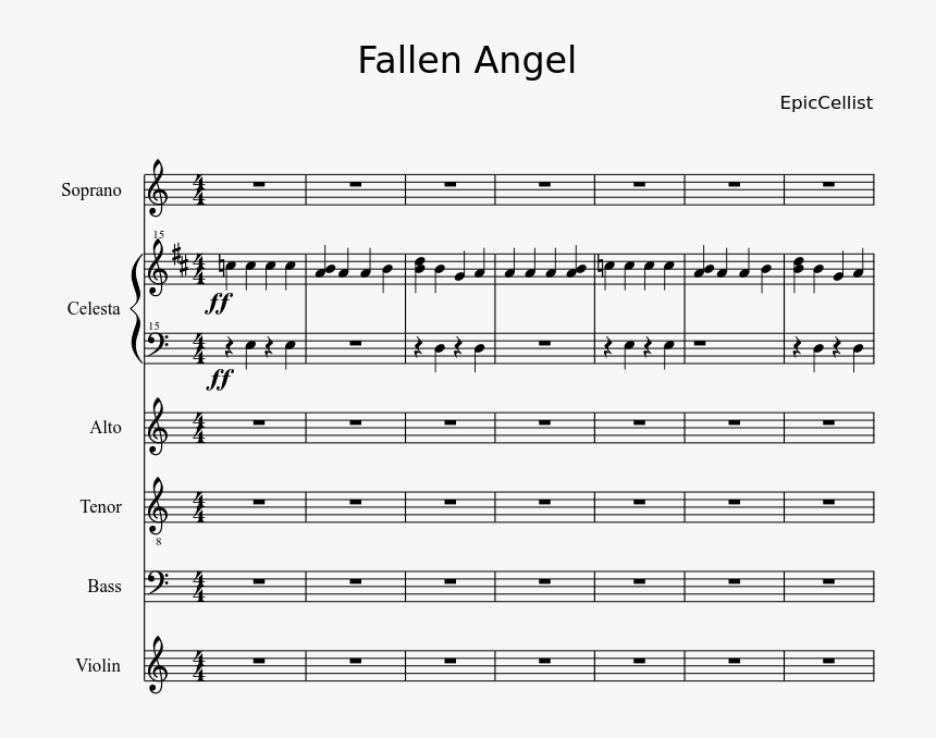 Fallen Angel Sheet Music Composed By Epiccellist - Ave Maria Cello Sheet, HD Png Download, Free Download