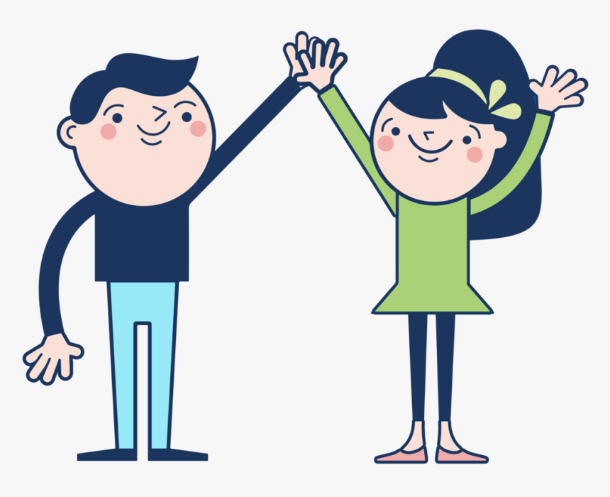 Caravan Icons Highfive Illustration - Cartoon, HD Png Download, Free Download