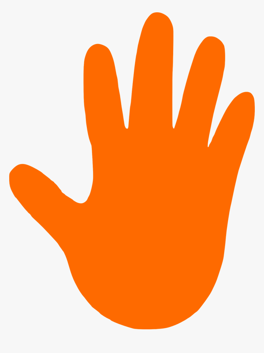 Hand Stop Support Left Hot Orange Grip Clean Hand Images Clip Art HD Png Download