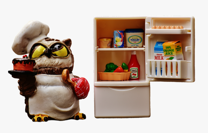 Owl, Bake, Cook, Refrigerator, Figure, Cute, Funny - Food Refrigerator Funny, HD Png Download, Free Download