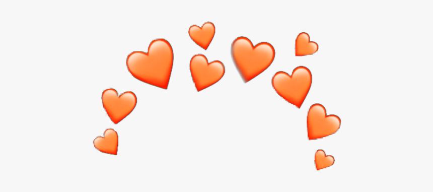 #orange #heart #crown #heartcrown #sticker #random - Purple Heart Emojis Transparent, HD Png Download, Free Download