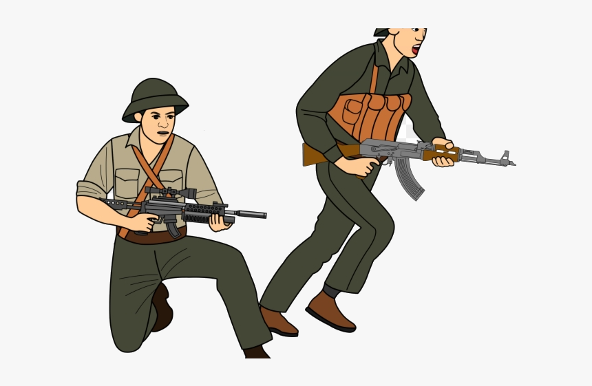 Soldier Battle Clipart Vietnam War Clip Art Transparent - Vietnam War Soldiers Cartoon, HD Png Download, Free Download