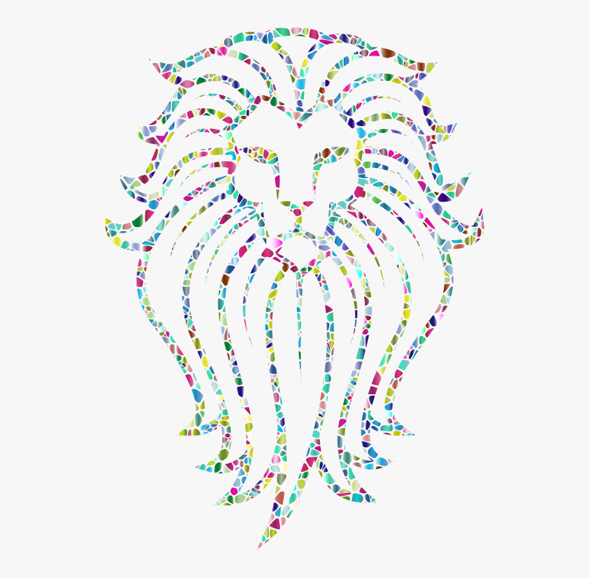 Polyprismatic Tiled Lion Face Tattoo - Transparent Background Lion Logo Png, Png Download, Free Download