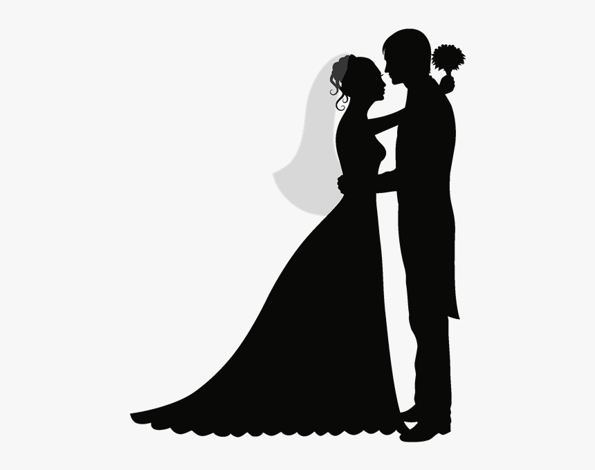 Wedding Party Silhouette Png - Bride & Groom Silhouette, Transparent ...