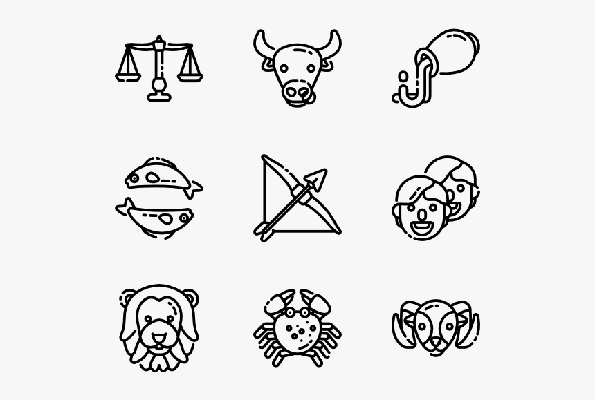 Zodiac Signs - Jewelry Icons, HD Png Download, Free Download