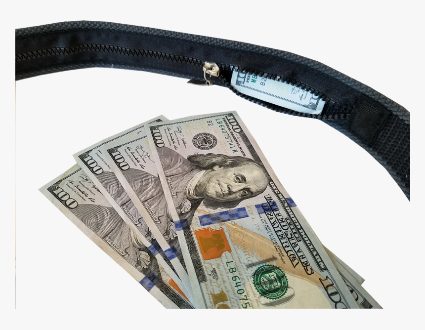 Travel Security Belt- Hidden Money Pouch - 100 Us Dollar, HD Png Download, Free Download