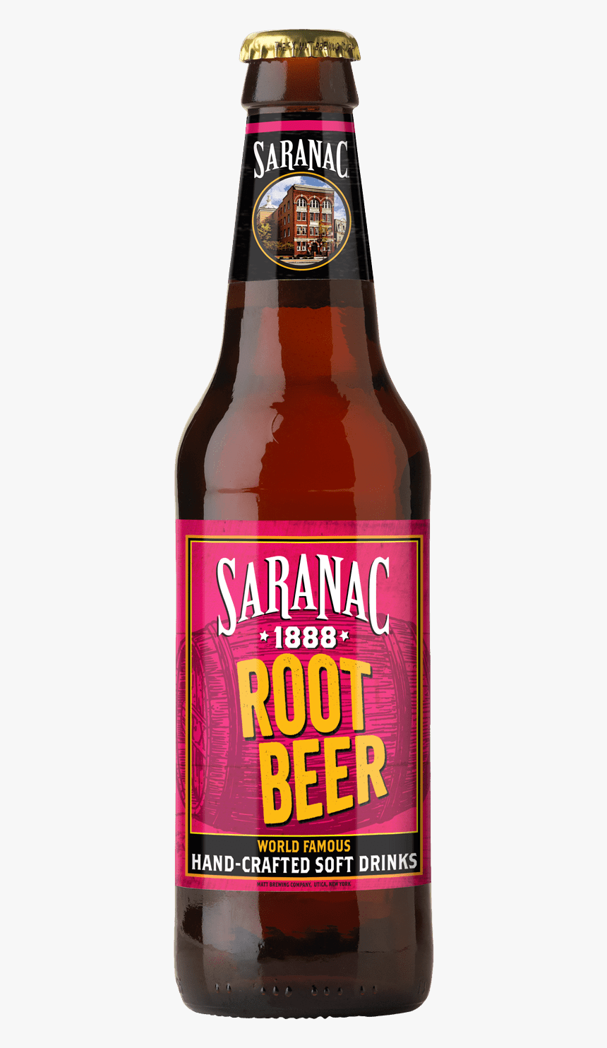 Saranac 1888 Root Beer Bottle - Glass Bottle, HD Png Download, Free Download