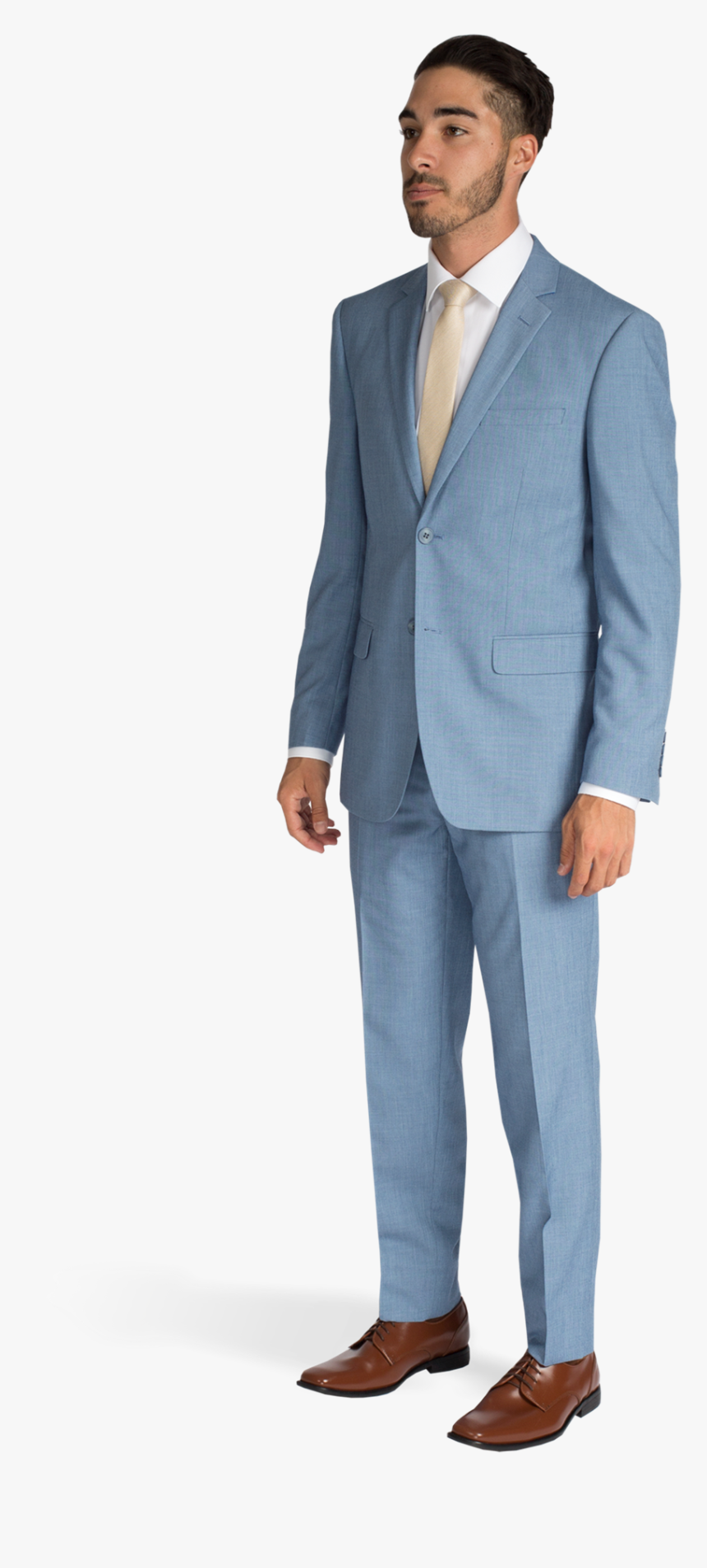 Light Blue Suit Front Side View - Gentleman, HD Png Download - kindpng