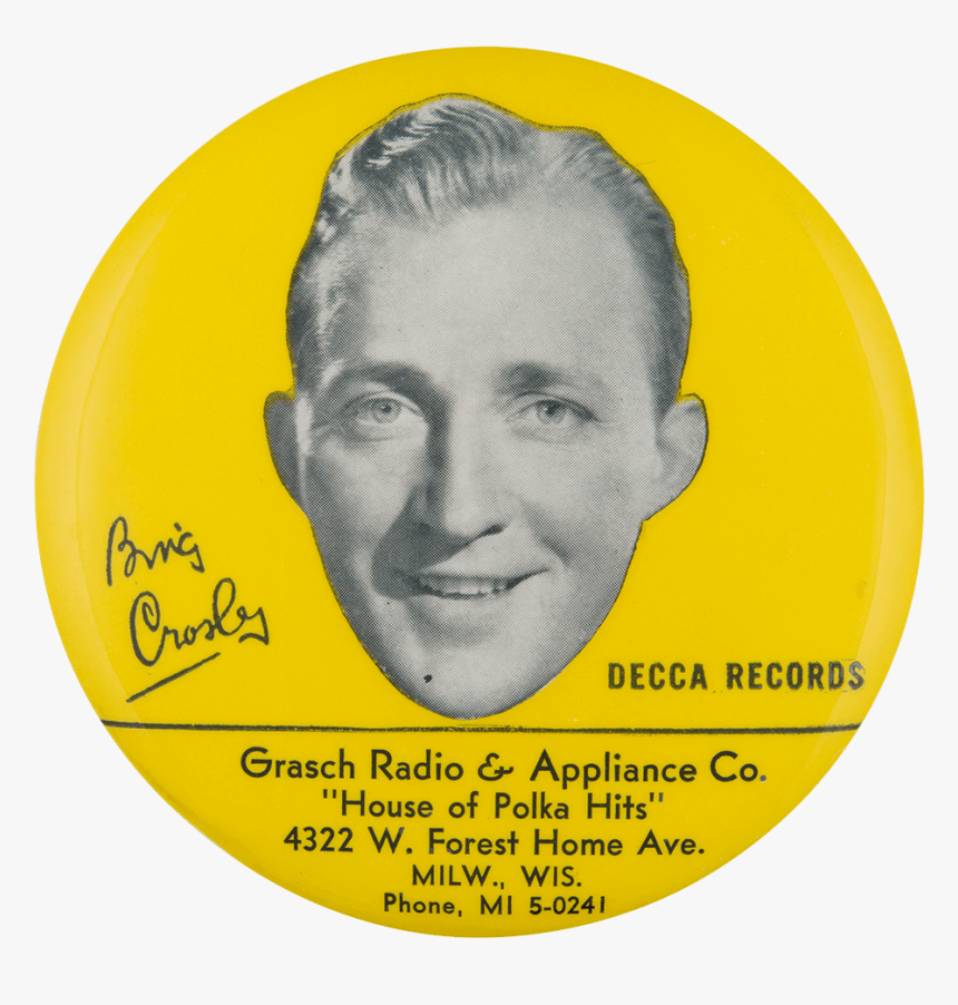 Bing Crosby Decca Records Innovative Button Museum - Bing Crosby, HD Png Download, Free Download