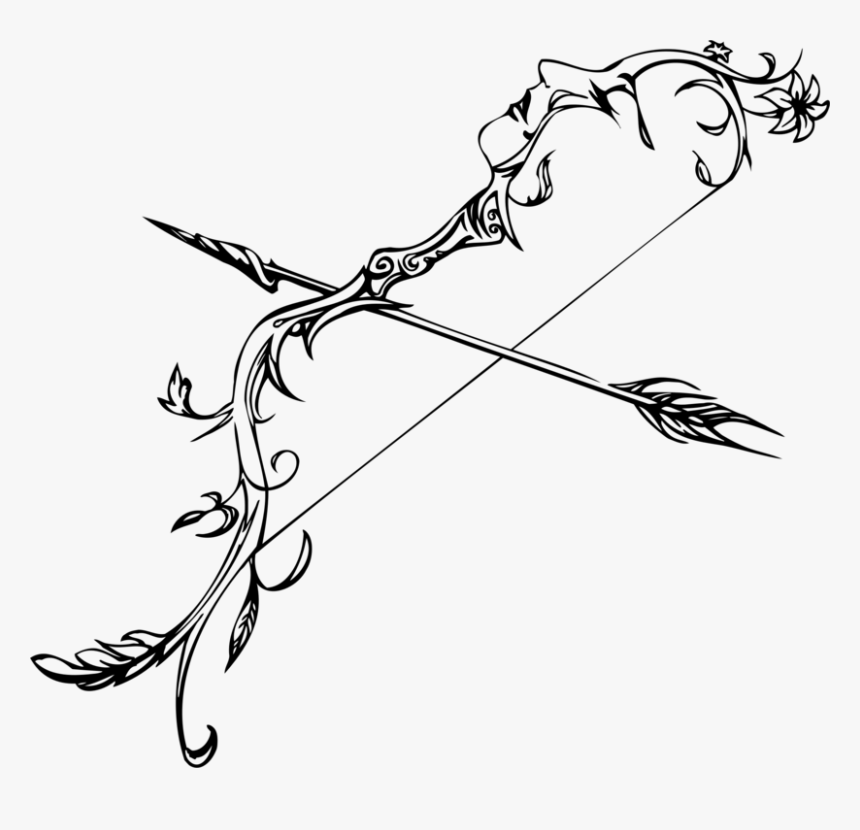 Transparent Arrow Doodle Png - Drawing Bow And Arrow, Png Download, Free Download