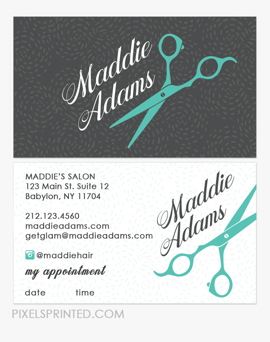 Business Card For Hair Salon, HD Png Download, Free Download