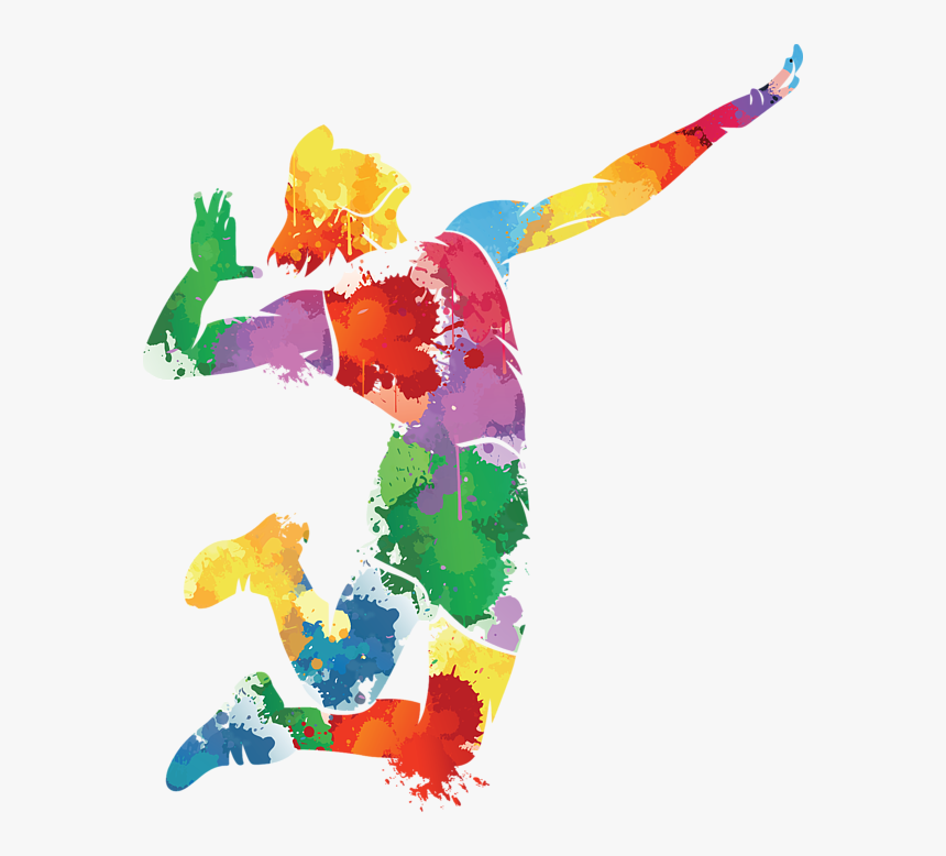 Volleyball Player Volleyball Painting, HD Png Download, Free Download