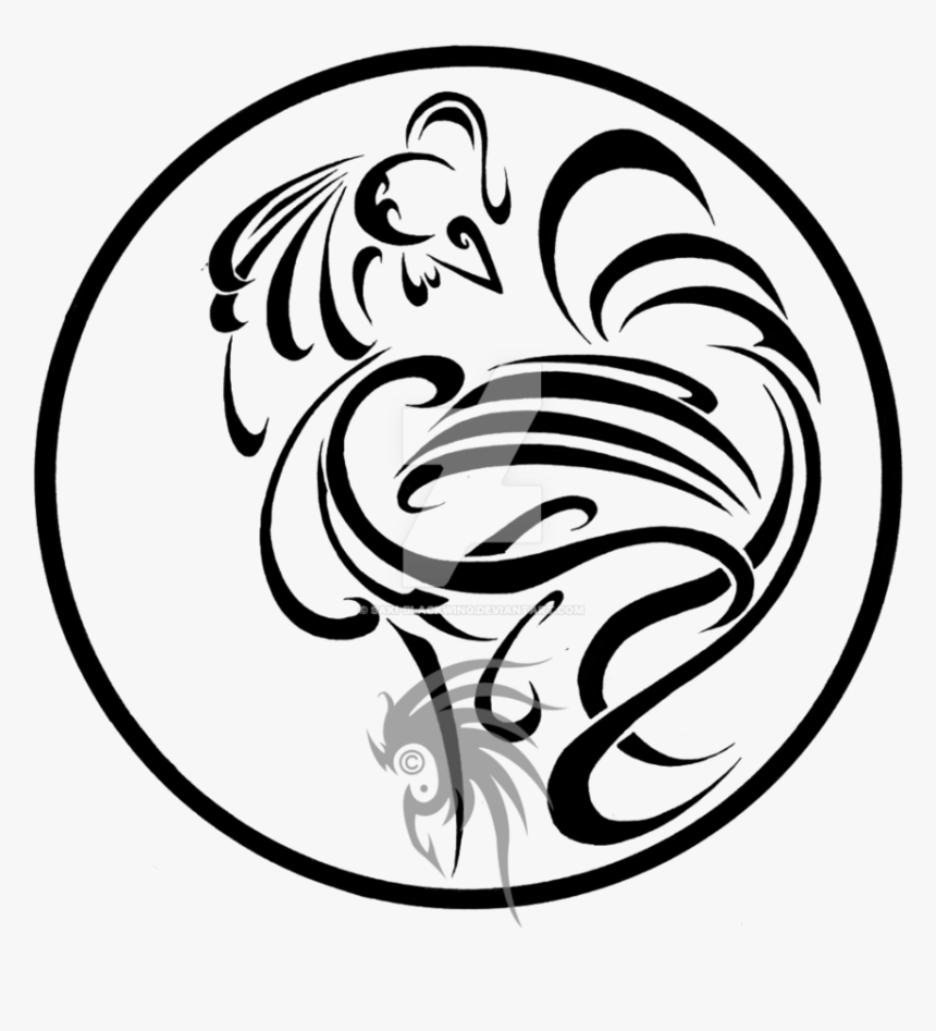 Happy New Lunar Year Tribal Rooster By Saki-blackwing - Year Of The Rooster Tattoo, HD Png Download, Free Download