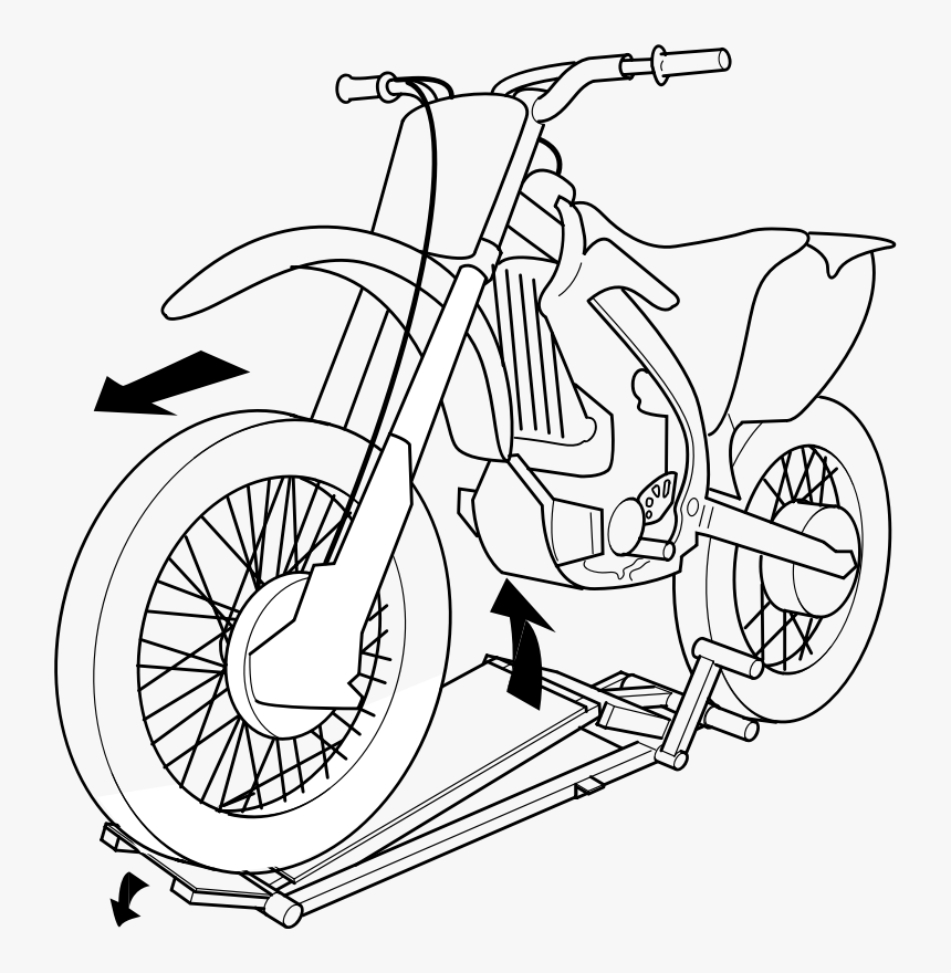 Dirtbike Stand - Motorbike Outline, HD Png Download, Free Download