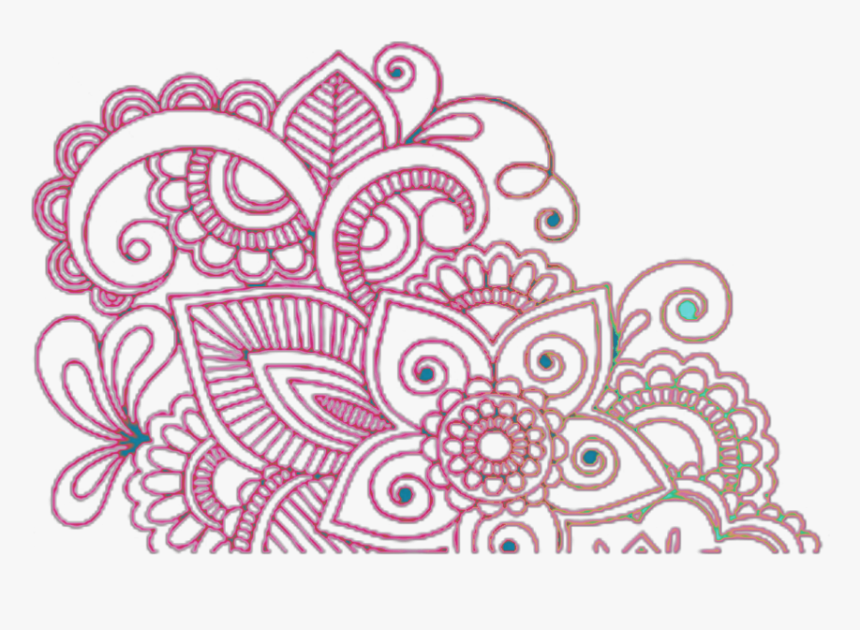 #freetoedit #rainbow #mandala #corner #design - Transparent Henna Design Flowers, HD Png Download, Free Download