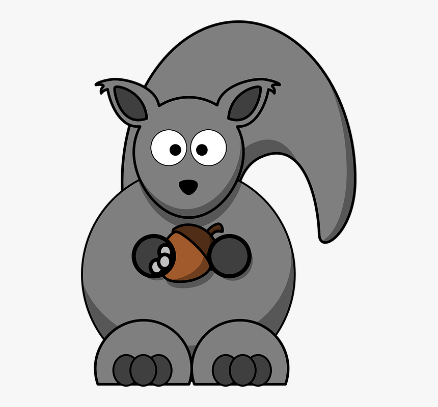 Squirrel, Rodent, Gray, Grey, Animal, Nut, Cartoon - Orders Of