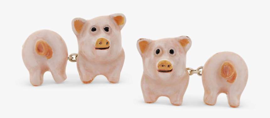 Enameled Pig Cufflinks - Domestic Pig, HD Png Download, Free Download