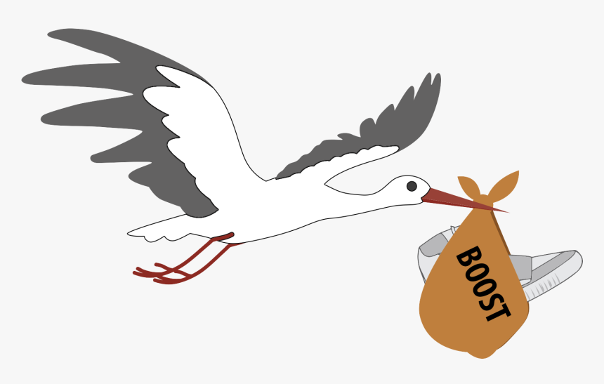 Flying Crane Bird With Baby Cartoon, HD Png Download, Free Download