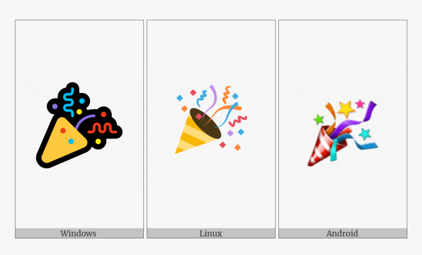 Party Popper On Various Operating Systems - Graphic Design, HD Png Download, Free Download