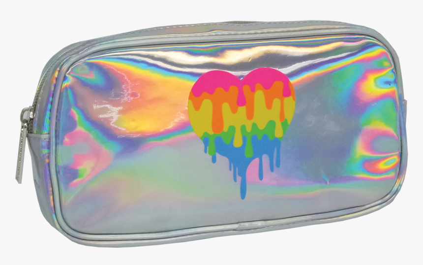 Holographic Dripping Heart Small Cosmetic Bag, HD Png Download, Free Download