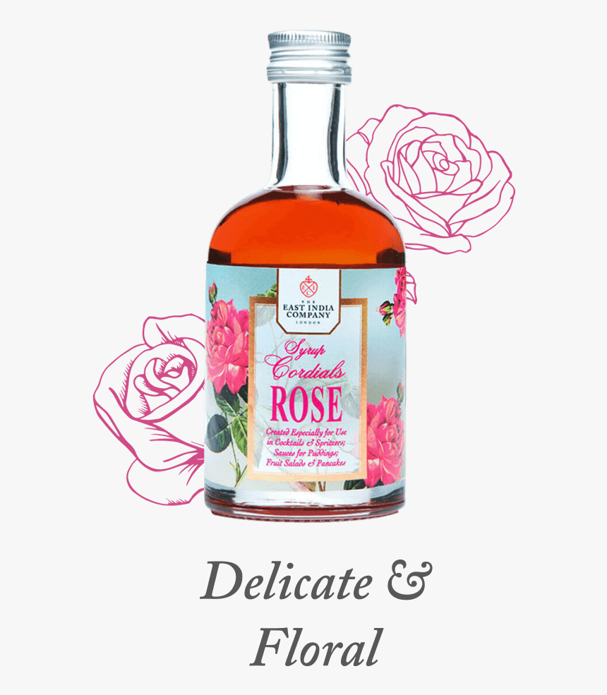 Rose Cordial Available At The East India Company - Glass Bottle, HD Png Download, Free Download